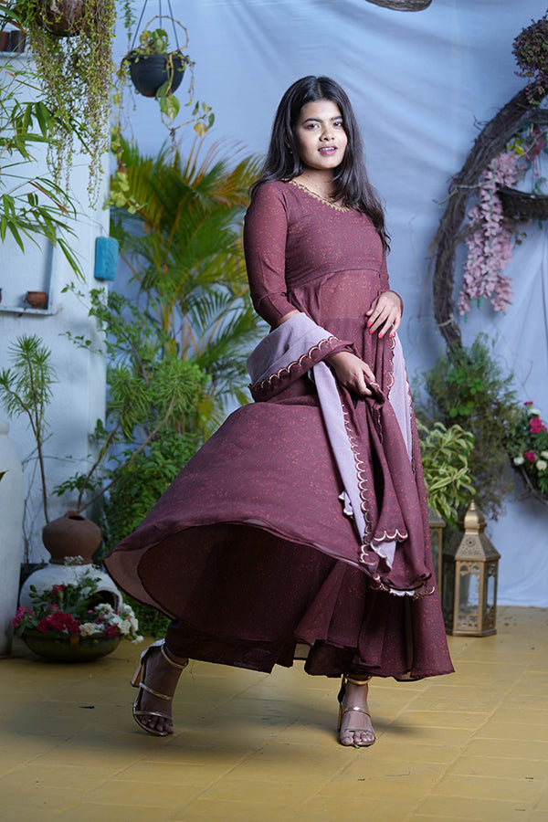 Chocolate Georgette Kurti