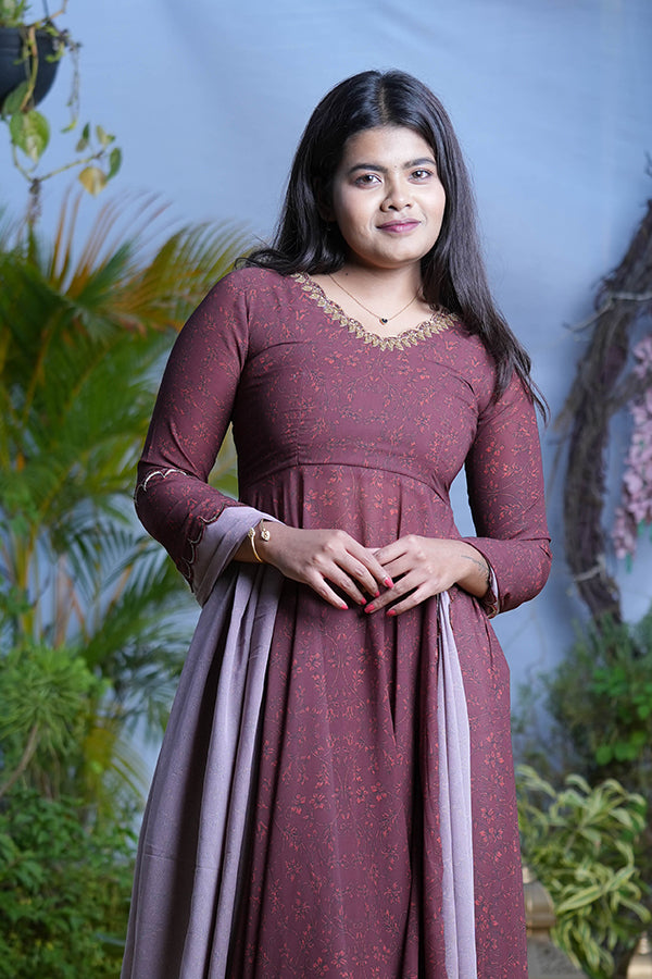 Chocolate Georgette Kurti