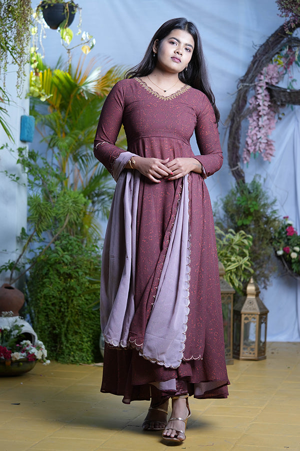 Chocolate Georgette Kurti
