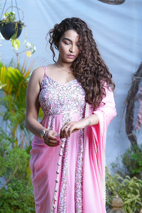 Anarkali Pink Set