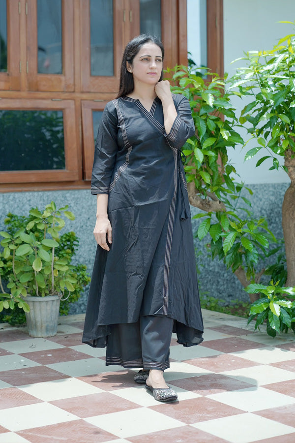 Angrakha Cotton Kurta Set