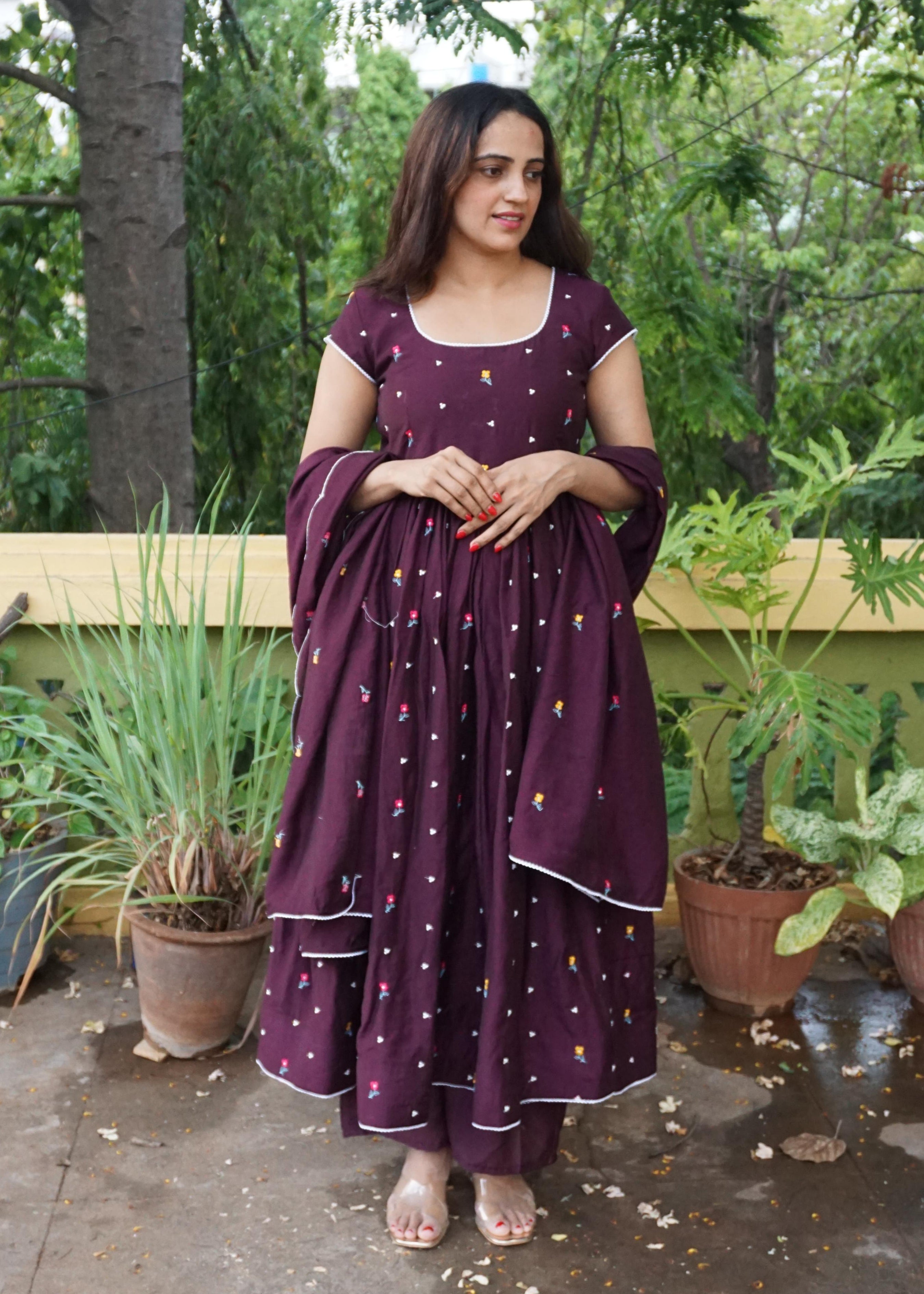 Bahaara Wine Suit