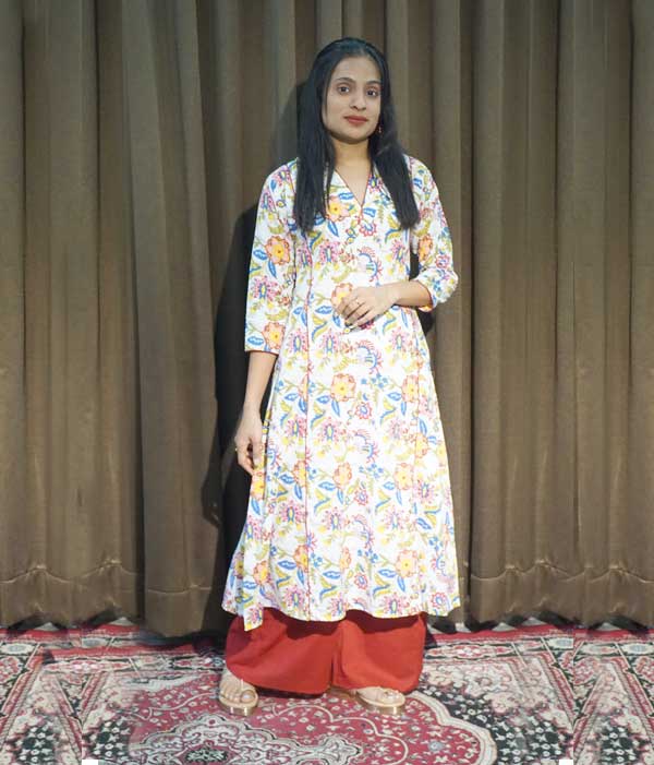 Floral Block Print Kurta Set