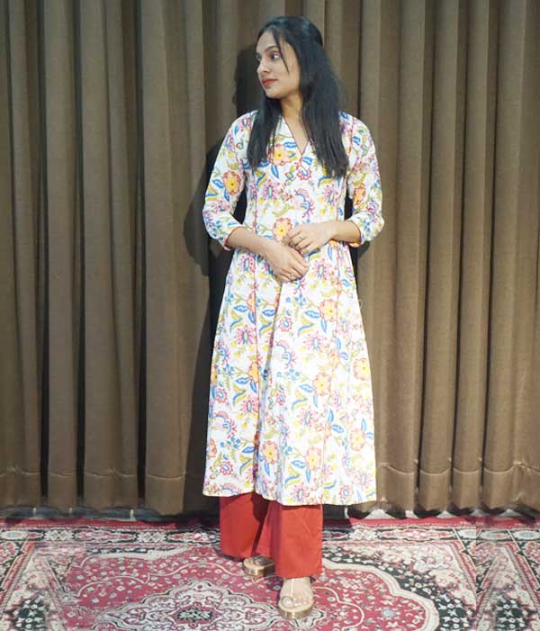 Floral Block Print Kurta Set