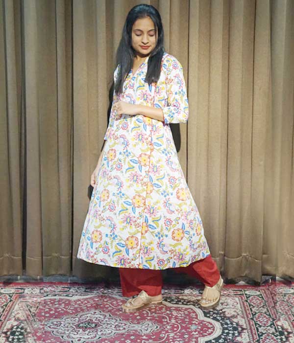 Floral Block Print Kurta Set
