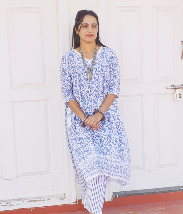 Printed Mulmul Cotton Kurta Set