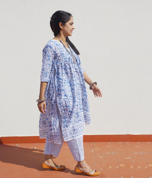 Printed Mulmul Cotton Kurta Set