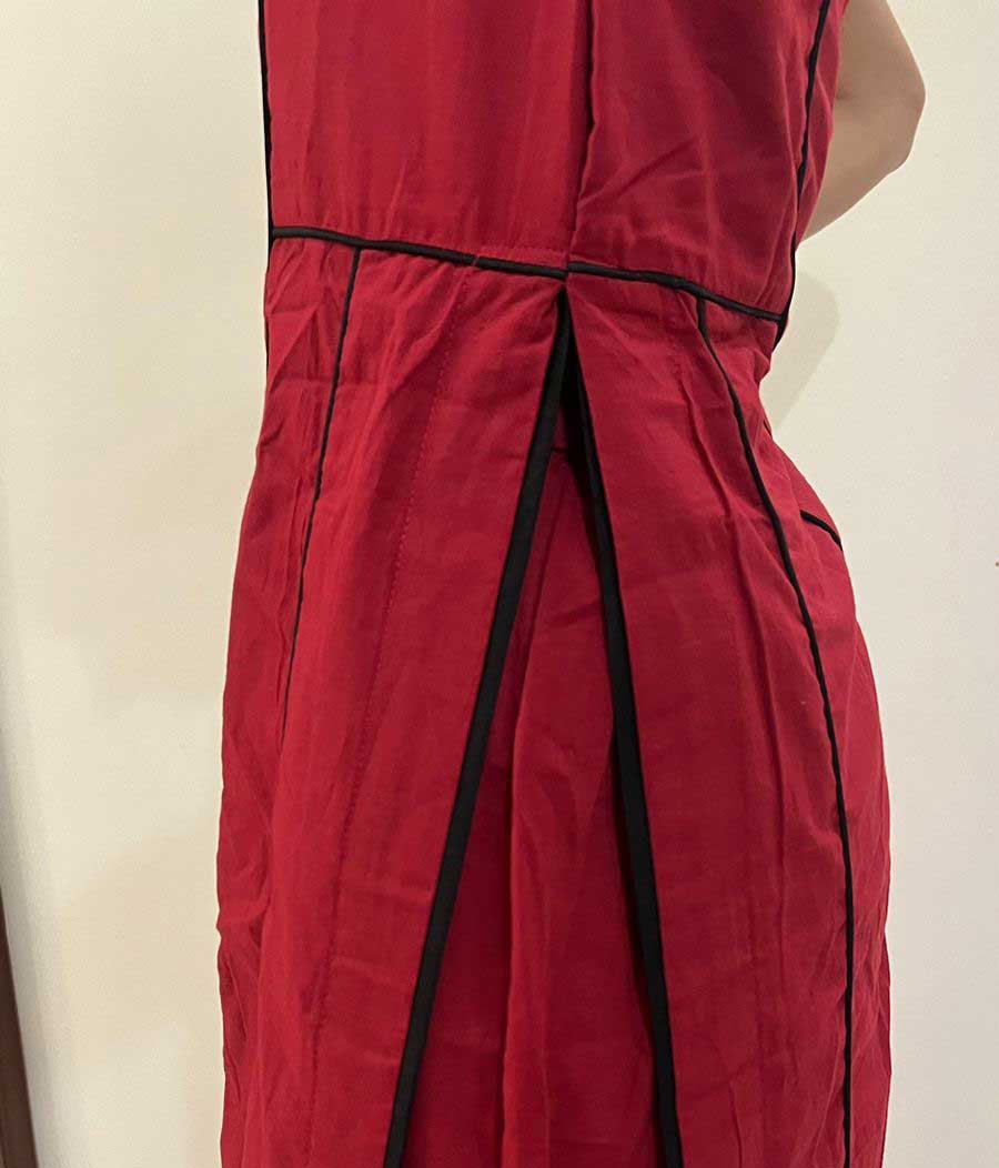 Solid Cotton Kurta Set - Red
