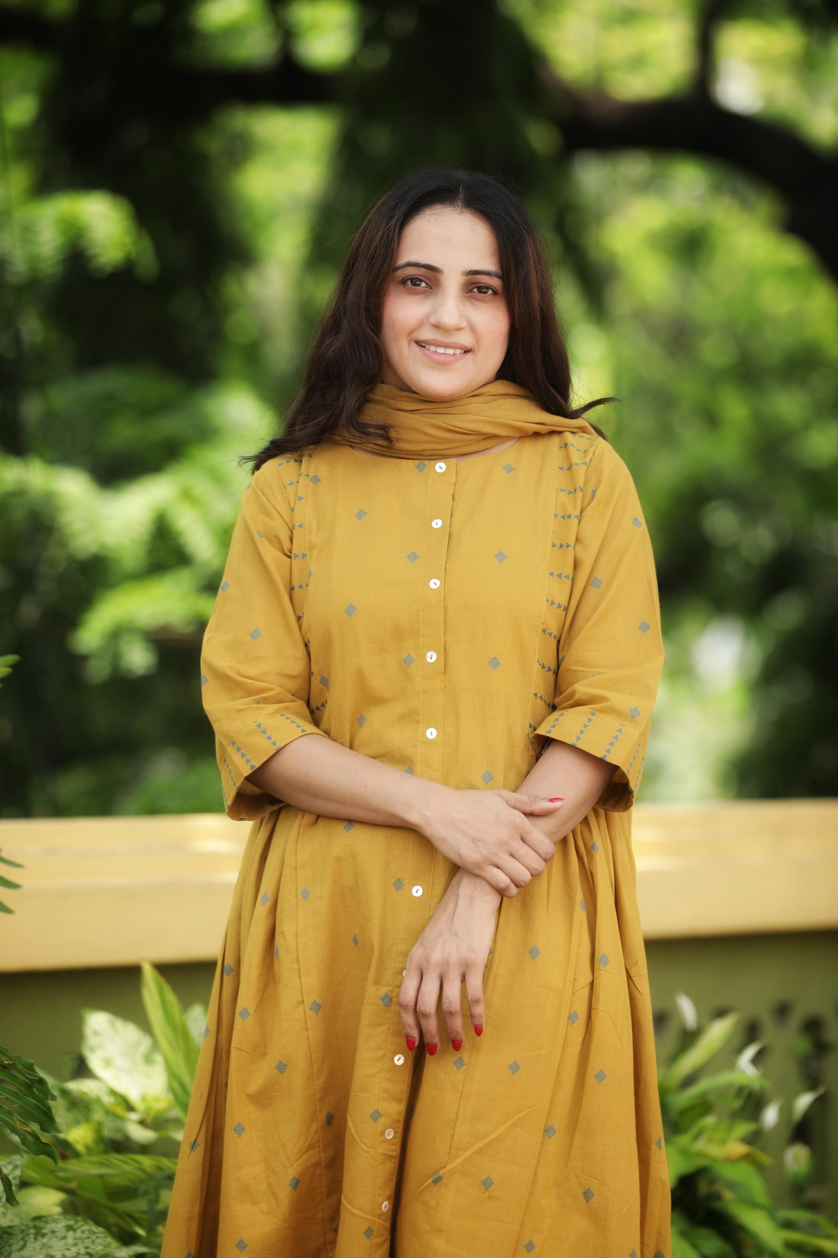 Mustard Jamdani Suit