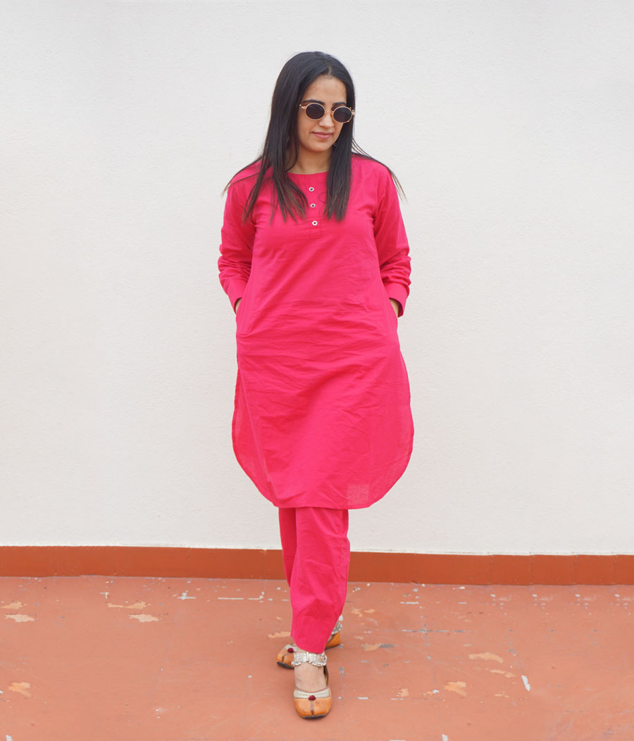 Elegant Mulmul Cotton Kurta Set for Women