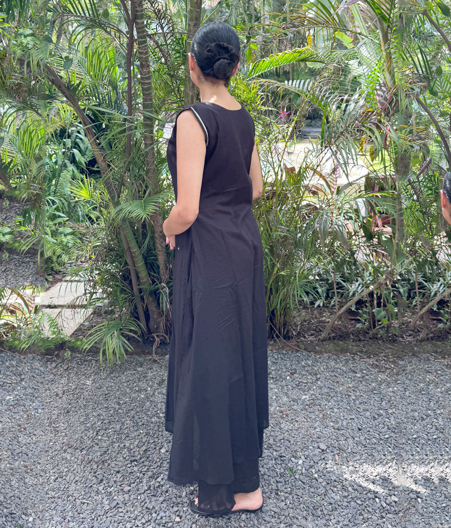 Black Cotton Kurta Set