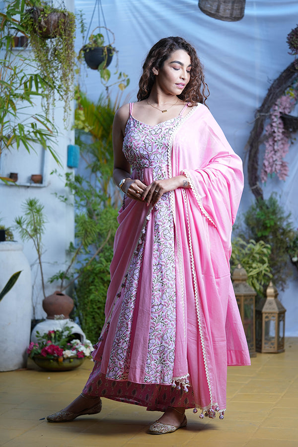 Anarkali Pink Set