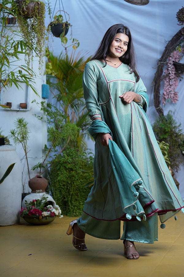 Turquoise Tissue Suit