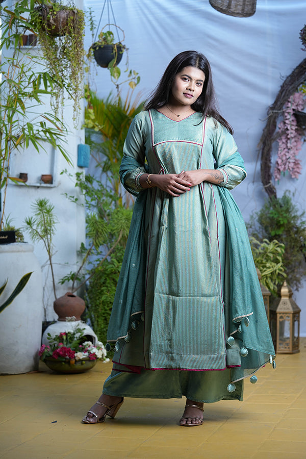Turquoise Tissue Suit