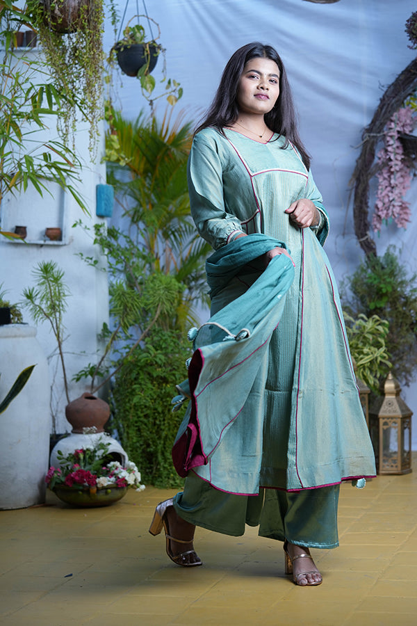 Turquoise Tissue Suit