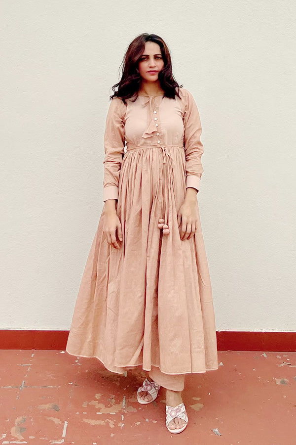 Graceful beige Anarkali Suit Set