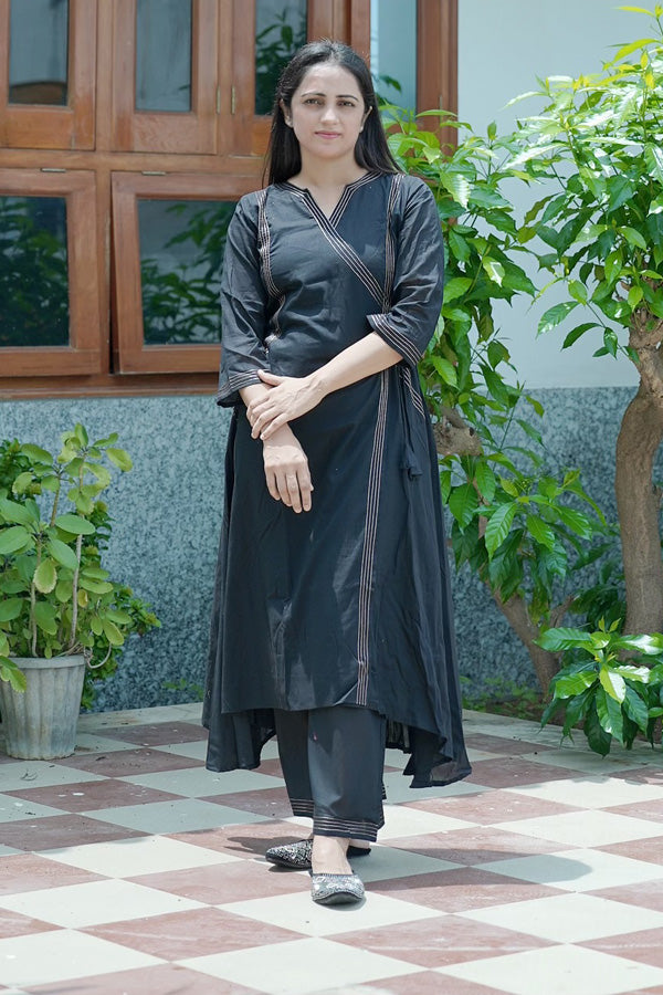 Angrakha Cotton Kurta Set