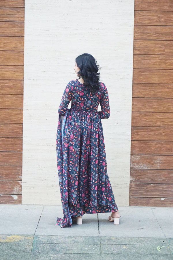 Peacock Green Georgette Suit