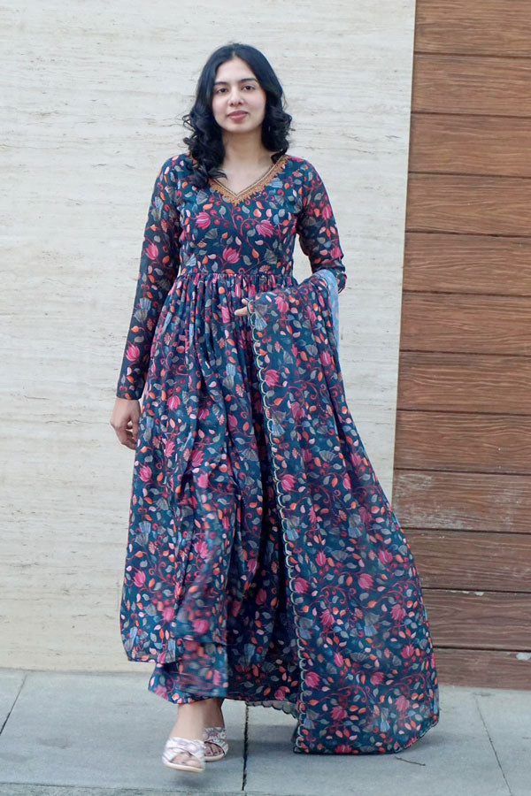 Peacock Green Georgette Suit